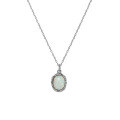 wholesale S925 Sterling Silver Korean-style Synthetic Opal Collarbone Necklace, Ins-0-4