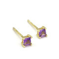 wholesale S925 sterling silver new small fresh square gemstone stud earrings, luxury silver jewelry wholesale-0-2