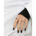 wholesale S925 Sterling Silver Korean Version INS Minimalist Design Versatile Synthetic Tourmaline Open Adjustable Ring-0-3