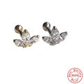 wholesale S925 Sterling Silver Crown Marquise Zircon Threaded Ear Bone Stud-0-0