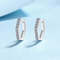 wholesale S925 Sterling Silver Moissanite Stud Earrings Geometric Hexagon Ear Backs Simple Ins Style Holiday Gift for Girlfriend-0-5