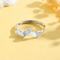 wholesale S925 Sterling Silver Iridescent Heart Open Ring for Women, Light Luxury, Niche Design, High-End Trendy Minimalist Band Wholesale-0-1