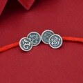 wholesale 925 Sterling Silver Retro Chinese Dragon Year Auspicious Totem Button DIY Braided Red Cord Bracelet Clasp Accessory Fitting-0-1