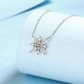 wholesale PT925 Silver Plated with PT950 Gold Moissanite Snowflake Pendant Necklace for Women, Minimalist LuxuryCollarbone Chain, Live Streaming Hit-0-1