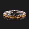 wholesale S925 Sterling Silver with Natural Citrine Gemstone Tennis Chain Oval High-Quality New Style Bracelet-0-2