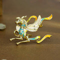 wholesale 925 Sterling Silver Xiongyinghui Original Dunhuang Winged Horse Brooch, High-End Sense, Temperament, Premium Ancient Style Accessory, Niche-0-1