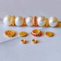 wholesale S925 gold-plated silver with diamond spacer bead accessory for DIY bracelet stringing, original pure silver jewelry trendy design-0-0