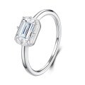 925 Silver Octagonal Moissanite Ring for Women-0-3