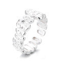 wholesale S925 silver irregular wave fold open ring fashionable Korean-style luxury design index finger ring-0-5