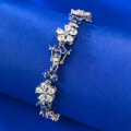 wholesale 925 Silver Luxury Full Diamond Flower Bracelet, Mu Jing Jewelry New Exquisite Diamond-Encrusted Floral Design, Niche European and American Style-0-2
