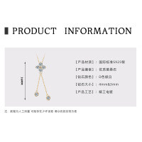 S925 Sterling Silver Four-Leaf Clover Moissanite Bracelet for Women-Four-leaf tassel xianglian [K gold]  925 silver