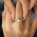 Sterling Silver Asymmetric 1ct Moissanite Ring for Women Wholesale-0-2