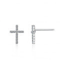 Sterling Silver Moissanite Cross Geometric Earrings, High-Quality Export-0-3