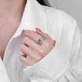 wholesale S925 Sterling Silver Irregular Wave Wide Open Ring,-0-2