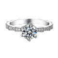 wholesale S925 sterling silver high-quality D-grade moissanite diamond ring, 1-carat wedding ring, single row diamond ring, rings wholesale-0-22