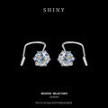 Sterling Silver Moissanite Six-Prong Ear Stud Earrings, Cross-Border Hot Style-0-4