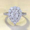 wholesale S925 Sterling Silver New 6*9mm Pear-shaped Teardrop Ring for Women, Fully Set with Diamonds, Fashionable and Versatile, Hot Seller in Europe and America-0-0