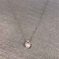 wholesale S925 Sterling Silver Cross Pearl Necklace, Versatile and Elegant, Niche Design with a Premium Feel, Perfect for Autumn and Winter Sweater Layering-Cross Pearl Necklace 925 Silver