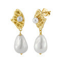 wholesale S925 Sterling Silver Irregular Pearl Earrings Wholesale-0-0