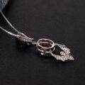 wholesale 925 Silver Designer Retro Skull Bat Pendant Dark Gothic Series Jewelry Accessory with Red Agate Necklace-0-3
