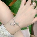wholesale S925 Silver Chinese Style Handmade Artisan Jade Bamboo Knot Tassel Bracelet, Fashionable Retro Niche Broken Silver Jewelry Accessory-0-3
