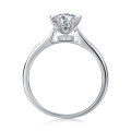 wholesale 925 Sterling Silver Six-Prong Snowflake Ring for Women, European and American Minimalist Fashion D-Grade Moissanite Simulated Diamond Engagement Ring Rings-0-4