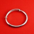 wholesale 999 Silver Retro Ethnic Mantra Scripture Push-Pull Bracelet for Children, Pure Silver Baby Full Moon Birthday Gift-0-2