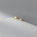 wholesale 925 Silver Summer Korean-style Diamond-inlaid Four-point Star Earrings, Simple and Stylish Geometric Earrings for Women M02623-0-0