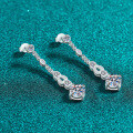 S925 Sterling Silver Moissanite Long Tassel Earrings-0-0