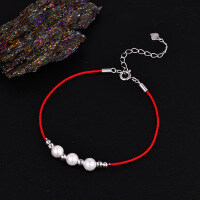 Sterling Silver Pearl Bead Cubic Zirconia Bracelet, 2025 New Women's Gift-925 Silver YSM-3560