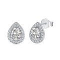wholesale S925 Sterling Silver Cross-Border New Drop Zircon Design Women's Earrings, Light Luxury Retro Elegant Style, Ready for Wholesale-0-4