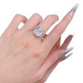 wholesale S925 Silver New Style Imported High-Carbon Diamond 10*14mm Prism Cut Cushion Square Ring European and American-0-4