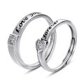 wholesale S925 Silver minimalist romantic open adjustable couple rings pair for him and her jewelry wholesale-0-11