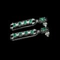 wholesale 925 Silver Gold-plated Earrings with High-carbon Diamond, Muzo Green, Black Enamel, Greek Nikoskoulis Decoration for Women-0-3