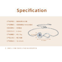 S925 Sterling Silver Four-Leaf Clover Moissanite Bracelet for Women-Infinity Symbol Bracelet [White Gold]  925 Silver