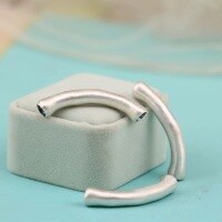 wholesale 999 Silver Curved Tube DIY Accessories Matte 3D Hard Silver Beaded Cord Handmade Ancient Pure Silver Retro Large Hole Ornaments-One pure silver curved pipe