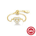 wholesale 925 Sterling Silver Adjustable Open Heart Butterfly Diamond Ring,Ins。-0-5
