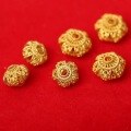 wholesale S925 ancient silver electroplated 24K gold lantern bead accessories, Nepalese old gold matching beads, DIY bracelet spacer beads-0-1