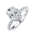 wholesale S925 silver plated with 18k gold, classic oval 25 carat 7*10mm moissanite ring-0-0