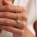 wholesale S925 sterling silver red elk full body exquisitely micro-set zirconia small sun necklace women's sunflower pendant collarbone chain-0-0