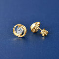 Sterling Silver 5mm Round Moissanite Swirl Stud Earrings for Women-0-2