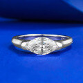 wholesale S925 Sterling Silver Live Sale Hot New Style Minimalist Marquise Diamond Ring 5*10 Zircon Design Couple Ring High-End Feel-0-2