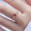 wholesale S925 Sterling Silver Red Elk Fashion Niche Luxury Women's Ring Gift, New Product, Dropshipping-0-1