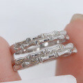 wholesale Sterling silver minimalist bamboo knot couple rings, small batch design with a premium and versatile look, perfect as a gift for her-0-2