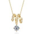 S925 Silver Fashion Snake Bone Moissanite Necklace for Women-0-3
