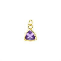 wholesale S925 Sterling Silver Waterdrop Colorful Zircon Necklace For Women, Elegant Pendant-A3415-Medium purple/single pendant 925 silver