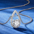S925 Silver 3-Carat D Color Moissanite Teardrop Necklace Geometric Choker-0-0