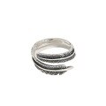 wholesale S925 Sterling Silver 428 Korean Version Tail Ring Knuckle Ring Vintage Retro Weathered Design Pastoral Style Feather Ring for Women-0-4