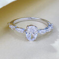 wholesale S925 Silver NewRing Women's RingOval Egg-shaped Diamond Ring Wholesale Cross-border Live-0-1