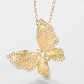 wholesale S925 Sterling Silver Gold-Plated Vintage Distressed Butterfly Pendant Necklace for Women, Minimalist and Versatile with a Touch of Luxury-0-3